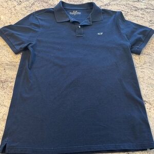 Mens Vineyard Vines Navy Pique Polo - Size Small